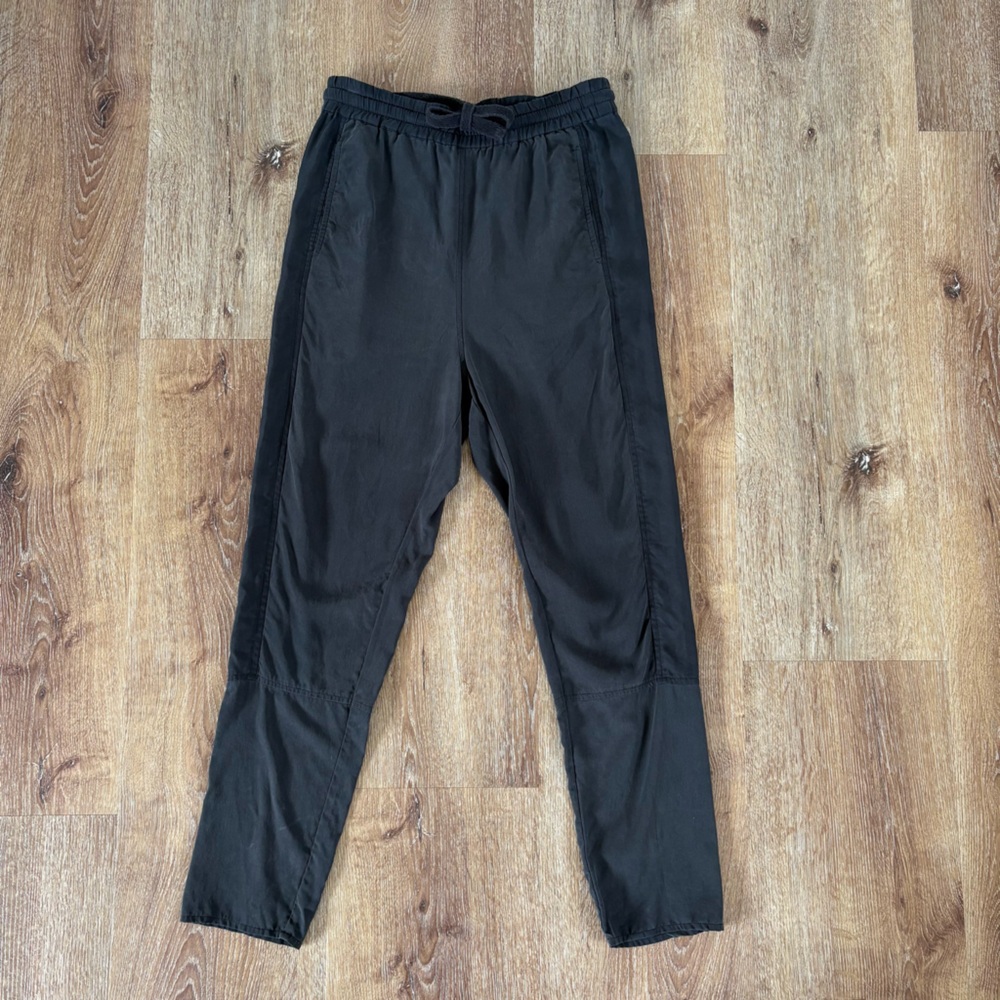 Jac + Jack Silk 100% High-waist Jogger Pants in Black Size:US 2, AU 6 | Spring